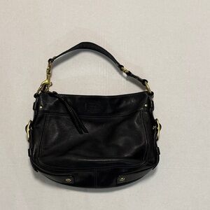 Coach Zoe Hobo Handbag Purse Bag F12671 Black Smooth Soft Leather Vintage